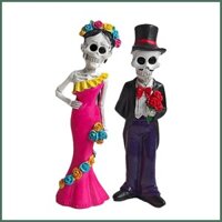 Bộ xương Đám cưới Cặp đôi Các bức tượng điêu khắc Trang trí cho bàn làm việc Ma quái Halloween Tượng nhựa Bàn làm việc Tượng explanvn