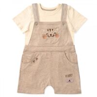 Bộ yếm bé trai, bst Mèo mũm mĩm Animo HS1122069 (6M-5Y,Dark Beige)