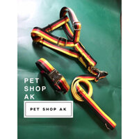 Bố yếm dây dắt chó màu cờ đức cho chó vừa và to chốt bấm