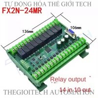 Board Mạch Lập Trình PLC JX FX2N-24MR 14 Input 10 Output Relay, RS485 2AD, RS232 DB9,GX Works2 Mitsubishi có đế
