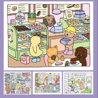 Bobbie Goods (Giấy dày 180gsm, tặng tranh mẫu) Tranh Tô Màu A4 A5 cho bé Dùng Màu Sáp, Màu Chì, Màu Acrylic, Màu Nước