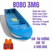 Bobo 3M6 nhỏ gọn tải 550kg giá tốt tại xưởng sản xuất ghe, thuyền, kayak, xuồng nhựa composite, dã ngoại, câu cá TES54