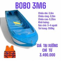 Bobo 3M6 nhỏ gọn tải 550kg giá tốt tại xưởng sản xuất ghe, thuyền, kayak, xuồng nhựa composite, dã ngoại, câu cá TES54