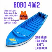 Bobo nhựa composite 4m2 tải 700kg giá giao tận nơi tại xưởng thuyền câu cá, ghe tam bản, xuồng, kayak TES48