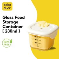 Boboduck [230ml] Hộp đựng thức ăn thủy tinh cho bé Hộp đựng kín khí bằng thủy tinh Borosilicate