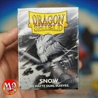 Bọc bài Standard Size Dragon Shield - SNOW Matte Dual Sleeves - Màu tuyết trắng - 100 cái 88x63mm