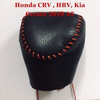Bọc cần số da thật xe Kia Cerato 2019, Honda CRV, HRV 2018-2019 bản AT (số tự động ).