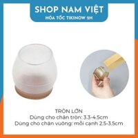 Bọc Chân Bàn Ghế Silicon Chống Trơn Trượt, Chống Ồn - Tròn Trắng - Lớn 2c