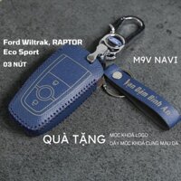 Bọc chìa khóa ô tô ECOSPORT,Ranger WT,Rapter da bò 100% kèm móc