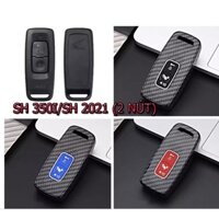 Bọc Chìa Khoá Smartkey Sh 2021/2022 - Sh 350i Sh Mode / Vision 2021 Carbon Loại 2 Nút Tặng Kèm móc Treo