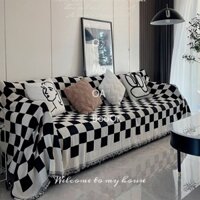 Bọc Ghế Sofa Lưới Bàn Cờ Bọc Ghế Sofa Đa Năng ins Gió Cao Cấp Cảm Giác Sofa Phủ Khăn Sofa Đệm