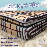 BỌC NỆM khóa kéo 1M4 X 2M - vải thun lạnh Hàn - Giúp giữ vệ sinh và bảo vệ nệm