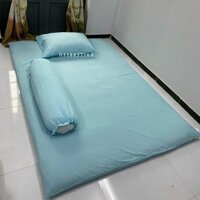 Bọc Nệm,Aó Nệm Topper 2 Mặt Có Khóa Khéo Vải Cotton Tici Thoáng Mát Kích Thước 1m1m21m41m61m8 x 2m dày 5-9cm. - Xanh ngọc - 1mx2m