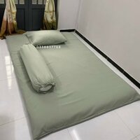 Bọc Nệm,Aó Nệm Topper 2 Mặt Có Khóa Khéo Vải Cotton Tici Thoáng Mát Kích Thước 1m1m21m41m61m8 x 2m dày 5-9cm. - XANH ĐẬU - 1m8 x 2m