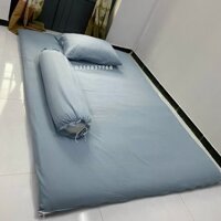 Bọc Nệm,Aó Nệm Topper 2 Mặt Có Khóa Khéo Vải Cotton Tici Thoáng Mát Kích Thước 1m1m21m41m61m8 x 2m dày 5-9cm. - Xám Bạc - 1m8 x 2m