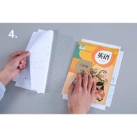 Bọc sách vở oly và kẻ ngang có đề can trong set 10 tờ - A4