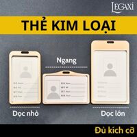 Bọc thẻ kim loại hợp kim nhôm cao cấp cho thẻ tên ID ngang Legaxi - Thẻ ngang - Ko dây - bạc
