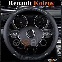 Bọc vô lăng chữ D cut Renault Koleos da cacbon cao cấp - PHUKIENXE