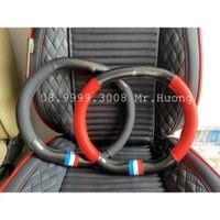 Bọc vô lăng cờ pháp peugeot, bao da tay lái vô lăng carbon cờ pháp cao cấp xịn hãng