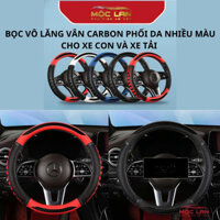 Bọc Vô Lăng Luxury Car Vân Carbon Phối Da Nhiều Màu Size 38-47cm Cho Xe Con Và Xe Tải - L25