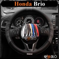 Bọc vô lăng sparco dành cho xe Honda Brio da PU cao cấp - Màu đen đỏ kem nâu xám xanh