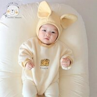 Body 6803 Tai Gấu Cho Bé Phong Cách Hàn Quốc Nỉ Bông Âm Áp