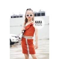 BODY CAM BÉ GÁI VIỀN NỔI BẬT CHÉO VAI THUN COTTON