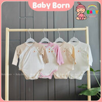 Body chip Anminaza dài tay gấu nhỏ chất sợi tre cài lệch mềm mịn, xinh xắn cho bé sơ sinh AMI0372 Baby Born shop