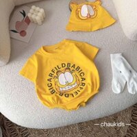 Body chip họa tiết mèo Garfield kèm nón nhí siêu dễ thương, đáng yêu size sơ sinh đến 18 tháng | BIGBABY Q2