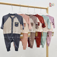 Body dài Cookie cúc giữa không tất túi ngực cotton tăm mềm mướt cho bé CO231103 Baby Born shop