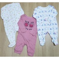 Body dài ngủ Bigbaby bé gái 0-24M, chất liệu thun cotton mềm mát xuất dư xịn carter