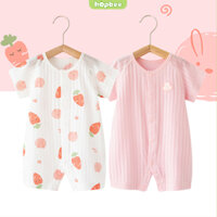 Body đùi cho bé sơ sinh, bodysuit ngắn tay vải cotton mềm mịn, co giãn 4 chiều, thoáng mát cho bé
