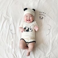 Body gấu panda kèm mũ cho bé (hàng loại1)