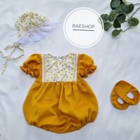 Body jum suit cho bé gái 3-13kg hoa vàng xinh xắn( Tặng giày vải)