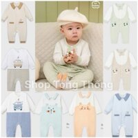 Body La Pomme dài tay bamboo cao cấp mềm mịn thấm hút tốt phối màu hình gấu xinh xắnbé trai gái 23120 23129 23126 23110