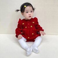 Body len body chip dài tay bé gái Bodysuit cho trẻ sơ sinh Áo liền quần thu đông KIM TUYẾN SLT174