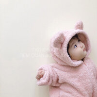 Body lông cừu tai gấu cho bé