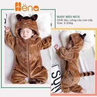 Body lông thú cho bé, đồ bộ liền thân hình thú trẻ em, áo liền quần mùa đông cho bé - Sonnshop