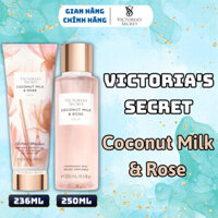 Body Mist Victoria Secret Chính Hãng Coconut Milk Rose, Xịt Thơm Body Toàn Thân Hương Nước Hoa 250ml