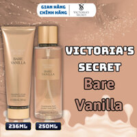Body Mist Victoria Secret Chính Hãng Bare Vanilla, Xịt Thơm Body Toàn Thân Hương Nước Hoa 250ml