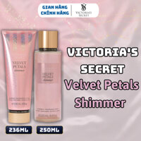 Body Mist Victoria Secret Chính Hãng Velvet Petals Shimmer, Xịt Thơm Body Toàn Thân Hương Nước Hoa 250ml