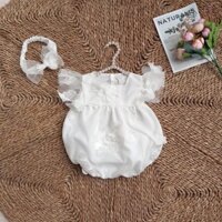 Body ren hoa nổi trắng điệu đà bé gái