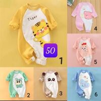 Body sơ sinh dài tay hình con vật Nâu - size 2