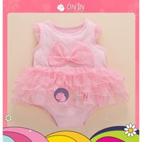 Body Suit Cho Bé Gái Cộc Tay Đính rren - V17