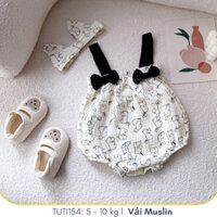Body suit kèm tai thỏ cài tóc cho bé siêu đáng yêu, Đồ liền thân cho bé sơ sinh, TUTI154