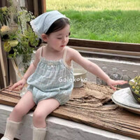 Body suit liền thân cho bé gái kẻ sọc mùa hè 2025 đi dã ngoại đi chơi thời trang mát mẻ đáng yêu hàng QC