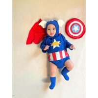 (Body suit + Mũ siêu nhân badman) Mẫu mới cực hot 2025 màu xanh biển chất cotton mềm style Hàn Quốc XENGPHEN.FAM