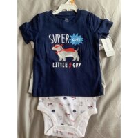 BODY SUIT+QUẦN SORT+ÁO THUN CARTERS BÉ TRAI 6-24 tháng