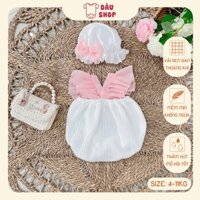Body suit ren đan cho bé gái sơ sinh mặc đầy tháng, thôi nôi, Size 4-11kg, chất vải mềm mịn cao cấp. Dâu Shop