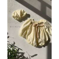 body suit xô muslin cho bé gái chất vải cực mềm thấm hút tốt, thoáng khí, tặng kèm mũ cho bé siêu xinh - Dri kora